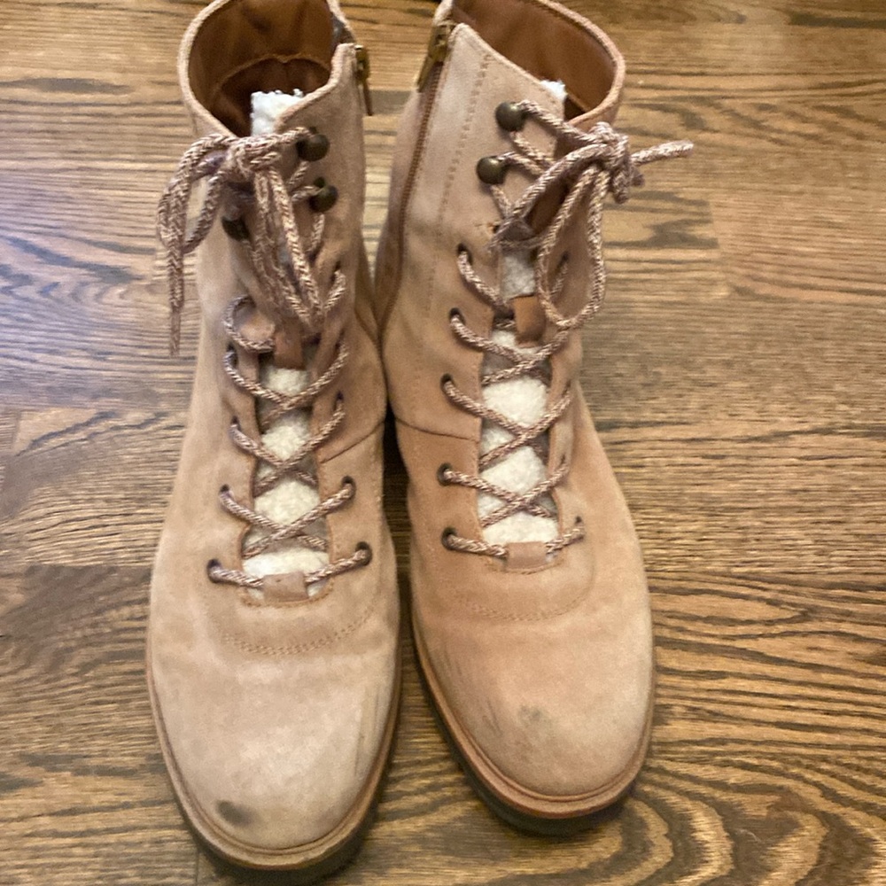 Marc fisher suede boots with shearling
